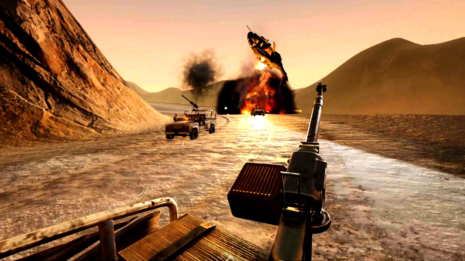 Vehicle combat and an exploding helicopter in SincereMen VR